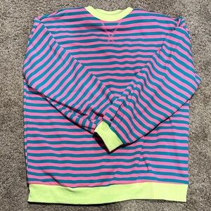 Striped Pink and Blue Sweatshirt